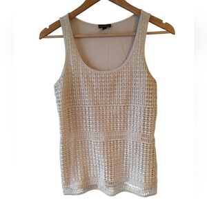 Express Gold Crocheted Sparkle Tank Top Size Small